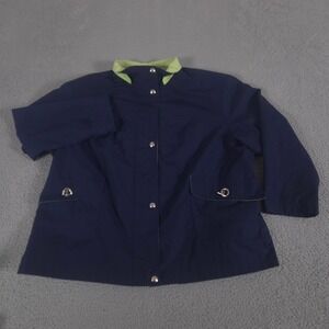 Mackintosh New England Jacket Womens 3X Navy Blue Sailboat Lining Nautical Beach